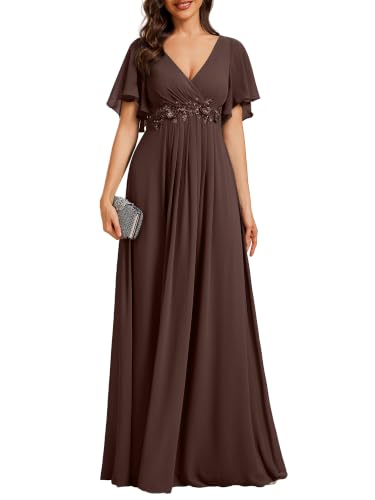 Ever-Pretty Womens V Neck Applique Mother of the Bride Dresses Formal Dress