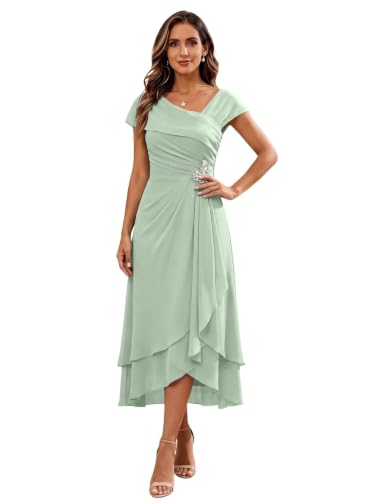 Women's Mother-of-The-Bride Dresses with Sleeve Formal Summer Wedding Gown