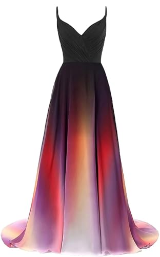 WDBFY Beaded Ombre Chiffon Prom Homecoming DressesStyle I-Multicolor 14