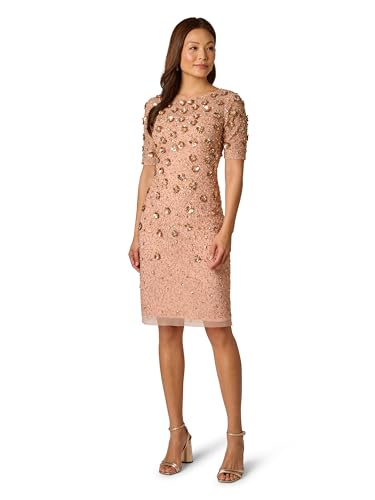 Adrianna Papell Beaded Cocktail Dress, Apricotice, 16