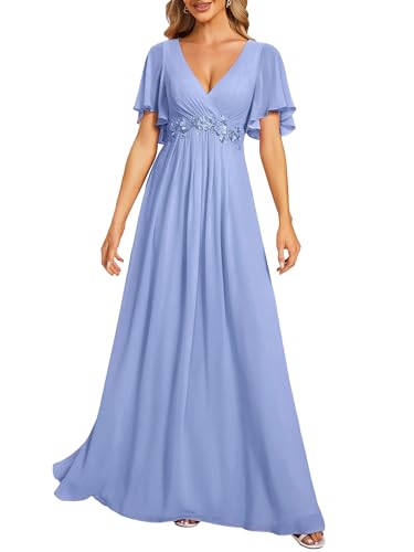 Ever-Pretty Womens V Neck Applique Mother of the Bride Dresses Formal Dress