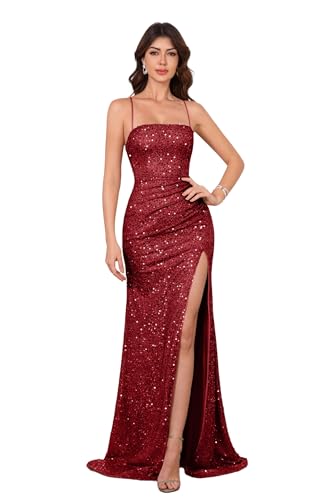 NYXARALUM Prom Dresses for Women Sequin Evening Formal Dress Gala Gowns