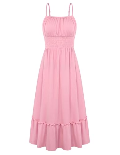 GRACE KARIN Women's Summer Maxi Dresses Vacation Dress Light Pink S