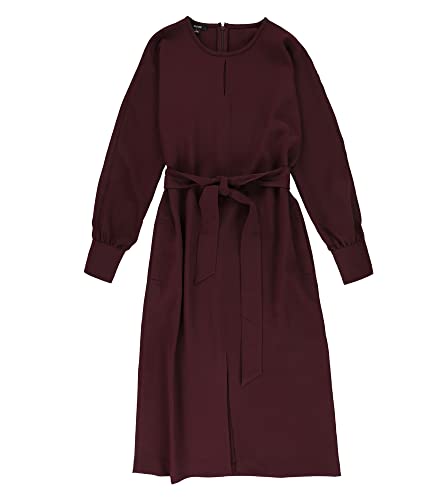 Alfani Womens Tie Waist Shift Dress, Red, Large