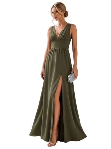 Ever-Pretty Women's V Neck Sleeveless Formal Dress Wedding Guest Dresses