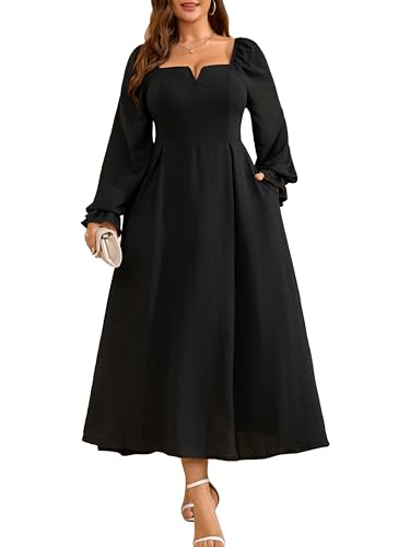 RWJ Plus Size Cocktail Dress Fall Formal Wedding Guest Dresses Black 2XL