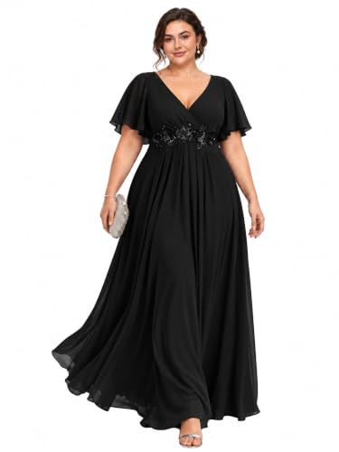 Ever-Pretty Plus Women's Chiffon Plus Size Formal Mother of Bride Dresses