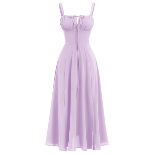 IBTOM CASTLE Corset Dress for Women Summer Milkmaid Sundress Lilac XS
