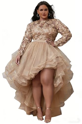 Boho Country Wedding Formal Evening Bridesmaid Dresses A line Ball Gowns for Women Teen Junior Girls in Champagne Lace Flowers Ruffles 16