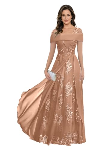 Mother of Bride Dress Peach Mother of the Groom Dresses for Wedding