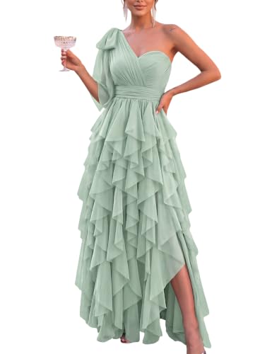 VOUIAO Women Prom Dress Formal Wedding Guest Bridesmaid Gown Light greenL