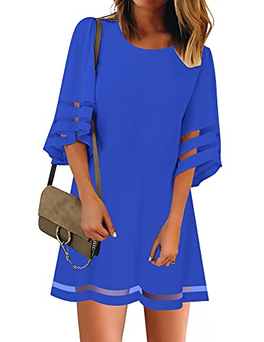 LookbookStore Summer Dresses for Women 2024 Plus Size White Dresses for Women Wedding Guest Shift Dress Women Dresses for Special Occasions Lapis Blue Size XXXL Size 24 26