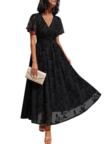 LILLUSORY Women Wrap Maxi Cocktail Formal 2026 Wedding Guest Dress Pockets