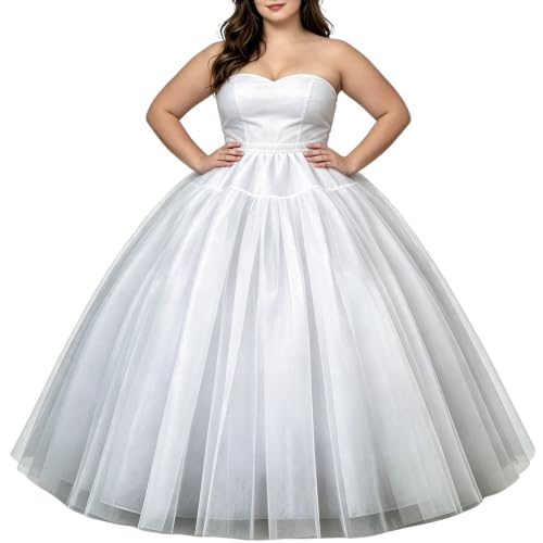 Women's Plus Size Petticoat Hoopless Crinoline 4-Layer Underskirt
