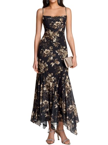 KUTUMAI Elegant Floral Maxi Long Formal Wedding Guest Dresses for Women