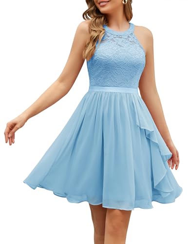 Wedtrend Light Blue Dress for Women Prom Dress for Teens 2025 Spring Short Bridesmaid Dresses Sleeveless Semi Formal Flowy Plus Size Homecoming Dresses 2024 WT0213LightBlue2XL