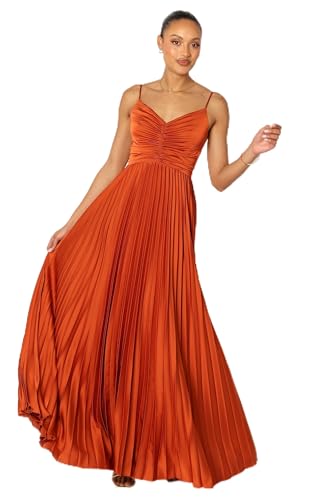 Petal & Pup Naira Pleated Maxi Dress - Sunset Orange 10