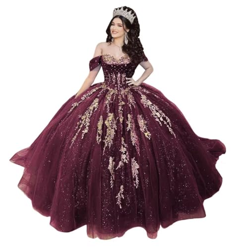 Mauuwy Quinceañera Dresses Burgundy Deep Sweet 16 Dress Size 10