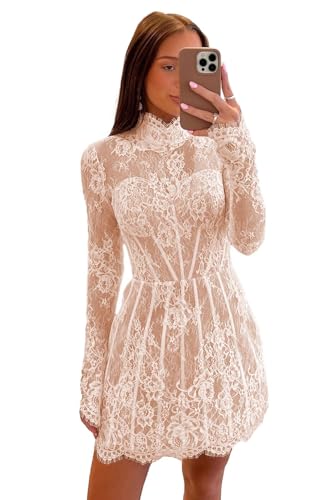 Short Homecoming Dresses 2026 Lace Peach Prom Dress with Sleeves Appliques Formal Evening Gowns Size 6