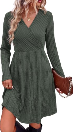 WIHOLL Womens Fall Dresses 2026 Sweater Dress Maternity Clothes Green M