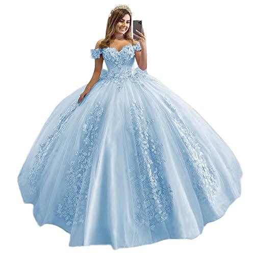 XYAYE 3D Flowers Applique Lace Quiceanera Dresses 2026 Skyb Size 16