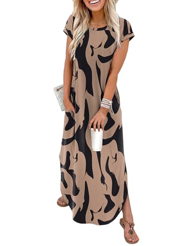 WIHOLL Maxi Dress for Women Boho Fashion Vacation Spring Dresses 2026 Floral Casual Long Summer Outfits Tea Party Wedding Guest Dress Beach Fashion Clothes S