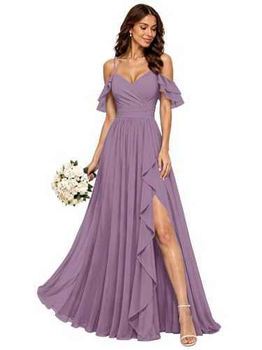 Verveca Ruffle Wisteria Bridesmaid Dresses 2026 Long Off Shoulder 8