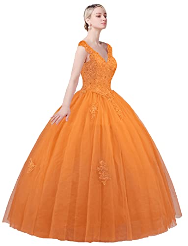 CharmingBridal Quinceanera Dresses Lace Prom Ball Gown Sweet 16 Princess Dresses