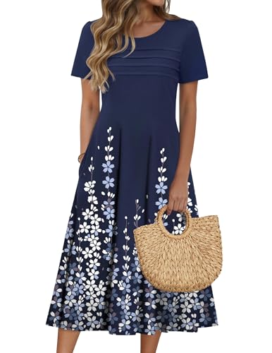 Zeagoo Mother Day's Midi Dresses For Women Casual Cotton Tshirt Dress Women
