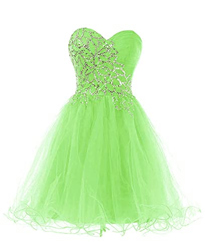 CharmingBridal Sparkly Homecoming Dress Tulle Strapless Short Prom Dresses 2023