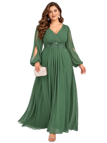 Ever-Pretty Women's Long Sleeves Plus Size Formal Mother of Bride Dresses