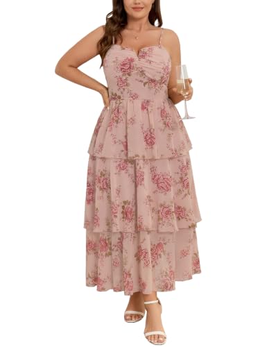 Womens Plus Size Floral Maxi Dress