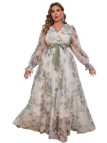 Womens Summer Dresses,Plus Size Floral Patterns Vintage Cocktail Boho Casual Maxi Wedding Guest Dresses for Women White