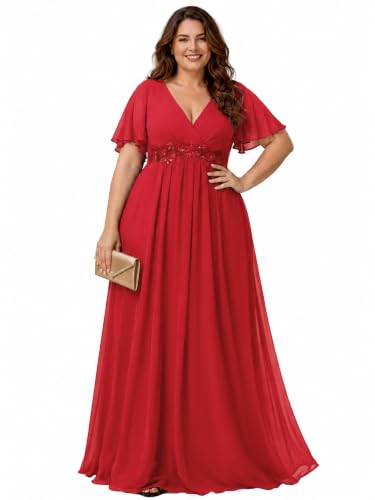 Ever-Pretty Plus Women's Chiffon Plus Size Formal Mother of Bride Dresses