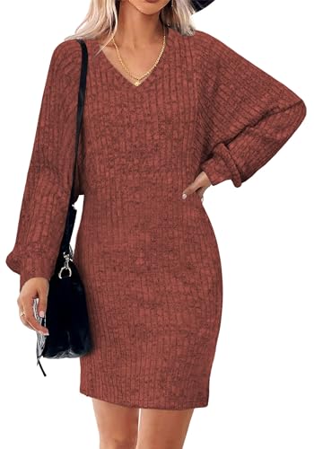 Fall Winter Sweater Dresses for Women 2026 Wedding Guest Cocktail Red Dress