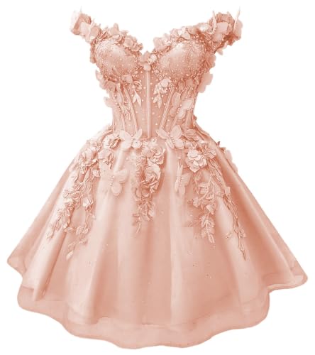 Youjiayi 3D Butterfly Short Homecoming Dresses Blush Pink Petite Size 2