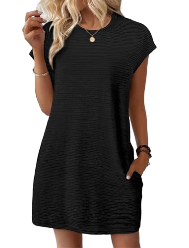 Sampeel Dresses for Women Casual Spring Summer Dresses 2026 Vacation Outfits Cruise Beach Resort Wear Black Dress Elegant Classy Sundresses Fashion Clothing Business Casual Outfits S
