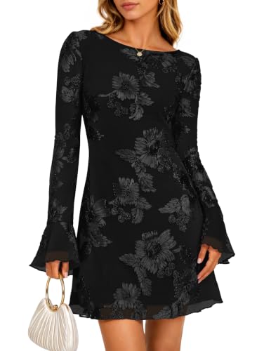 ZESICA Women's 2026 Fall Wedding Guest Cocktail Mini Dress Dim S