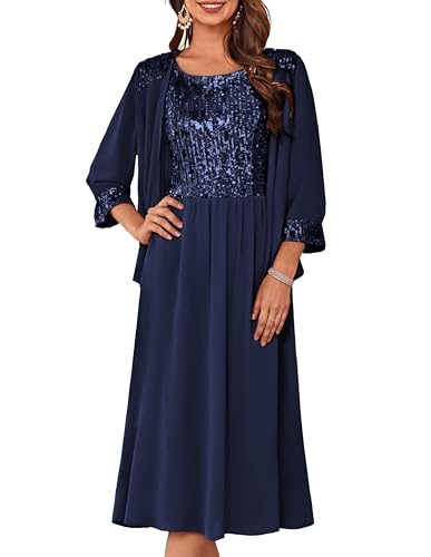 GRACE KARIN Wedding Guest Mother of The Bride Dresses Navy Blue S
