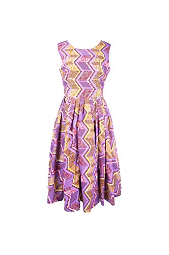 G & T Brand Makeda Unique Sleeveless Vintage Tea Dress X-Large Purple