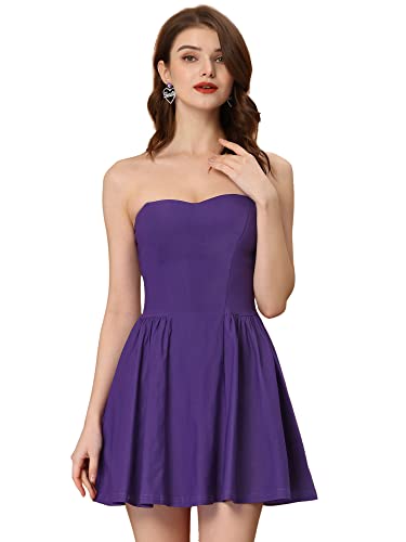 Allegra K Women Sexy Strapless Off Shoulder 2026 Cocktail Party Mini Dress