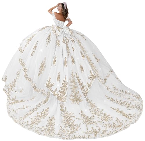 Zhangyo Off Shoulder Lace Quinceanera Dresses Ball Gown Long Tulle Size 2