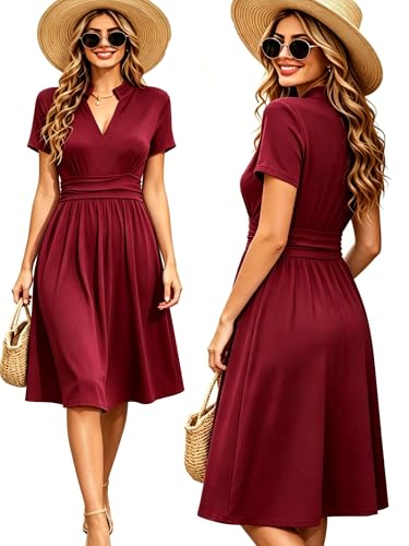 oxiuly Women's Retro-Chic Summer A-Line Dress Women Church Wedding Dress