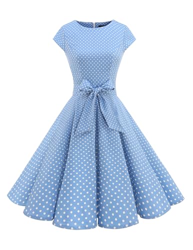 Dressystar Women's Vintage 1950s A Line Cocktail Party Dress Sky Blue M