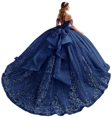 DXUOPL Lace Applique Quinceanera Dress Sparkly Tulle Sweet 16 Dress Size 04