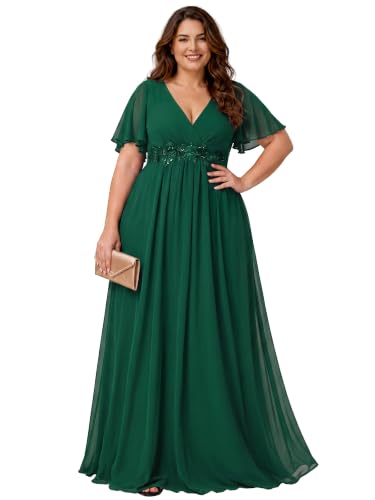 Ever-Pretty Plus Women's Chiffon Plus Size Formal Mother of Bride Dresses