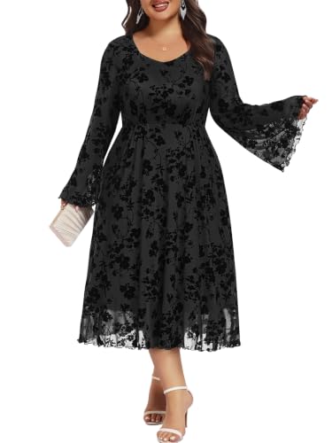 Charming Ashley Plus Size Dresses for Curvy Women Midi Floral Dress