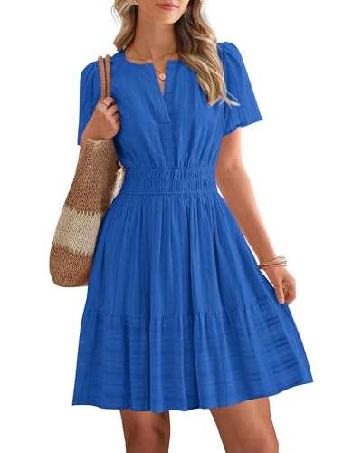 BTFBM Womens Summer 2026 Casual Mini Dresses,M,Royal Blue