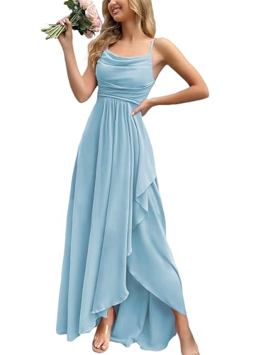 VOUIAO Formal Evening Gown Wedding Guest Bridesmaid Dress Light Blue XXL