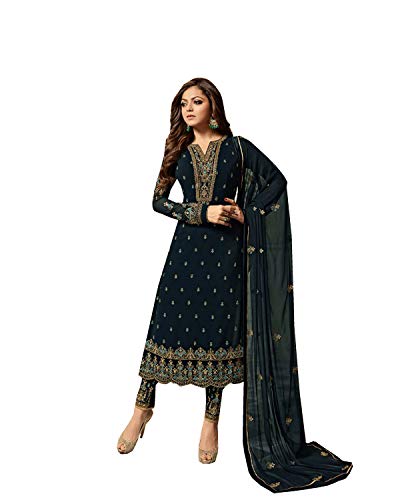 Delisa Indian/Pakistani Wedding Partywear Plus Size Pant Salwar Kameez Ready to Wear Salwar Suit for Womens 01 (Morpich, 44)